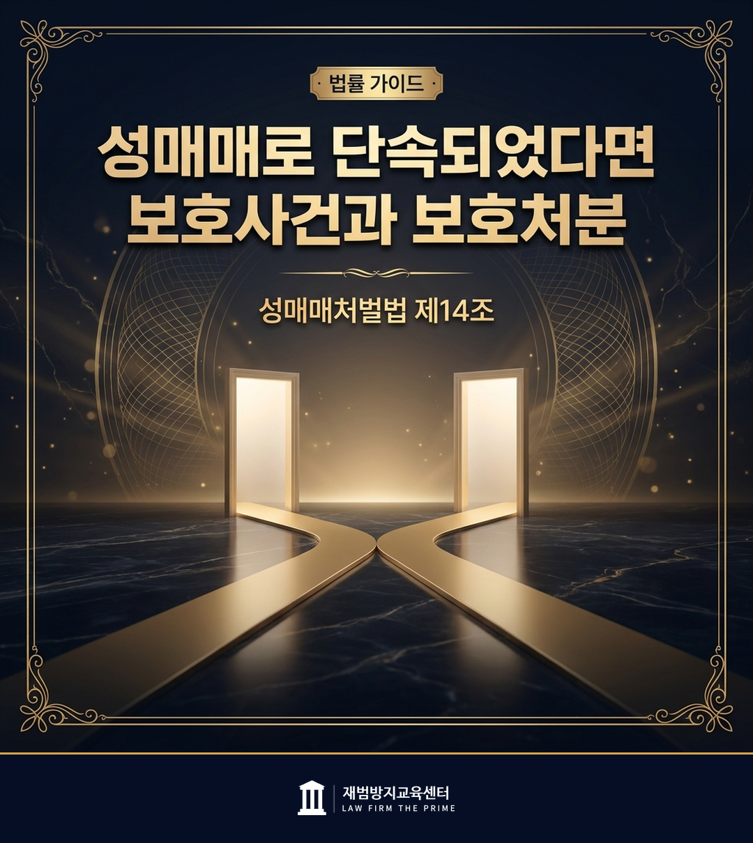 성매매 보호사건의 처리와 보호처분의 종류를 설명하는 법률 인포그래픽