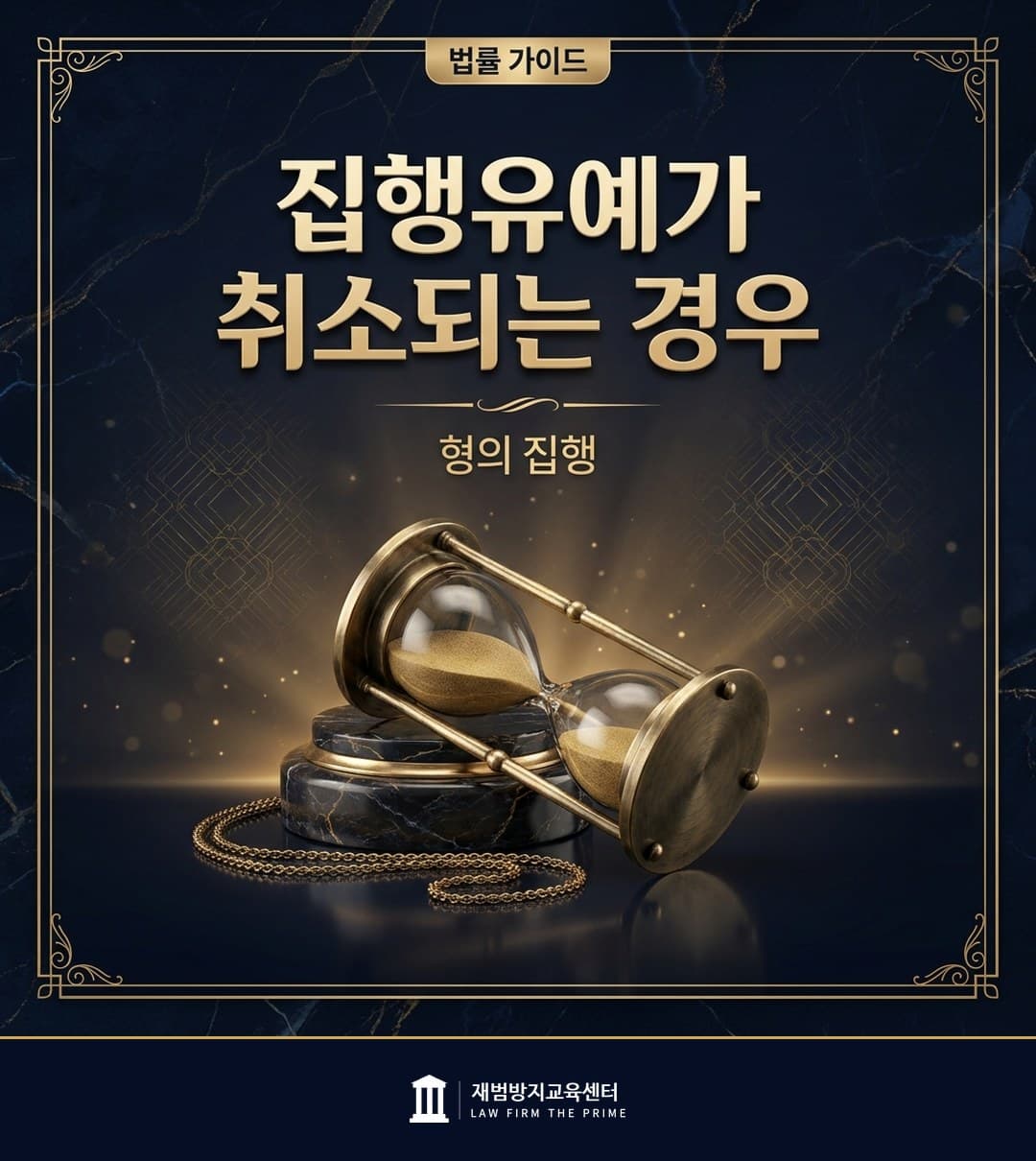 집행유예의 실효와 취소 요건을 설명하는 법률 인포그래픽